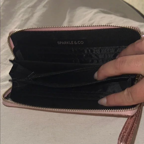 NWOT Pink Glitter Wristlet Wallet Sparkle & Co. - Picture 5 of 5